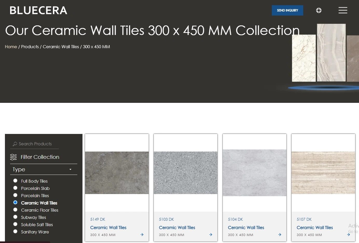 300 x 450mm ceramic wall Tiles 